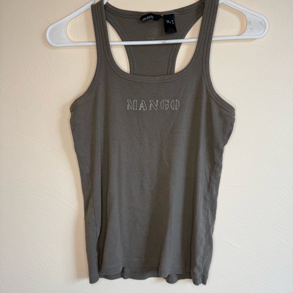 Mango Gray Fitted Sleeveless Tank Top